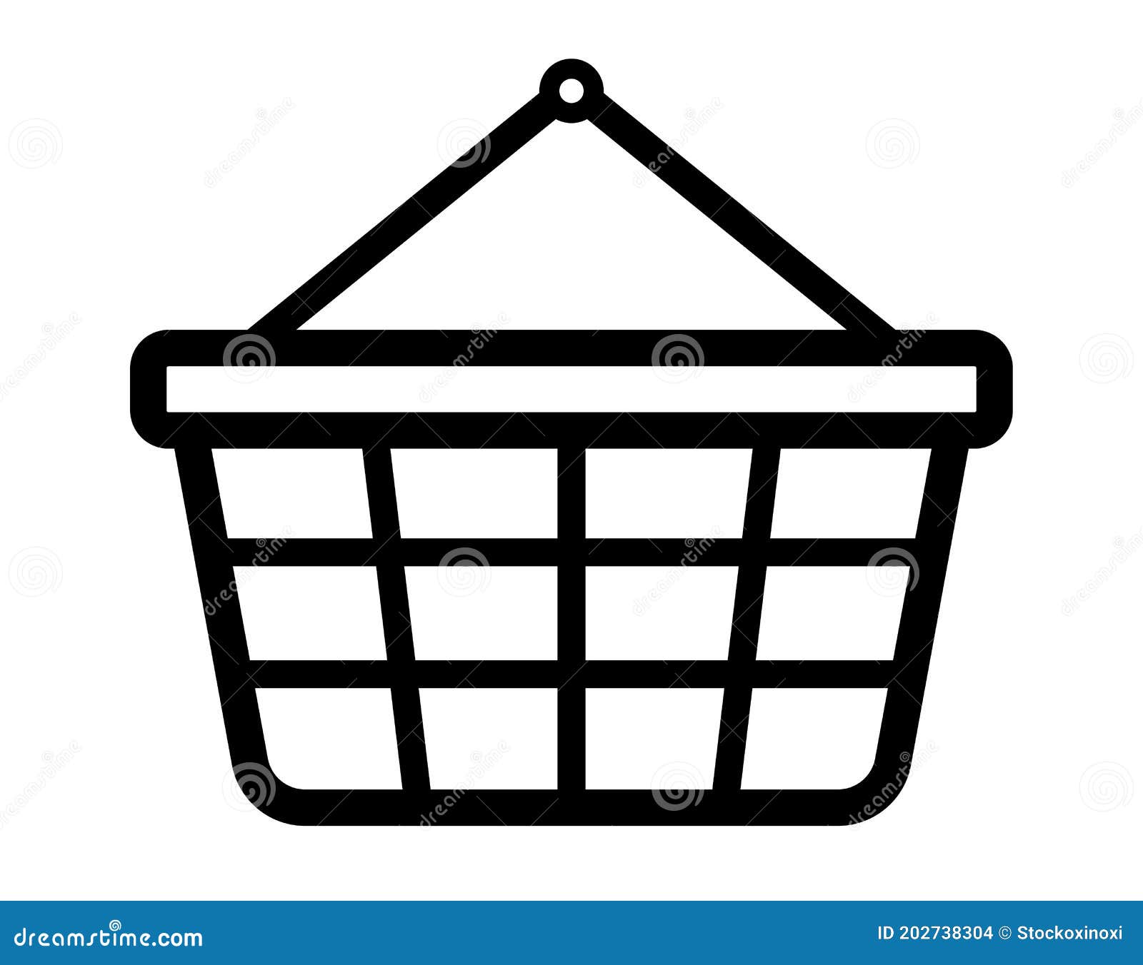 Shopping Basket Symbol Line Art Icon Stock Vector Illustration of