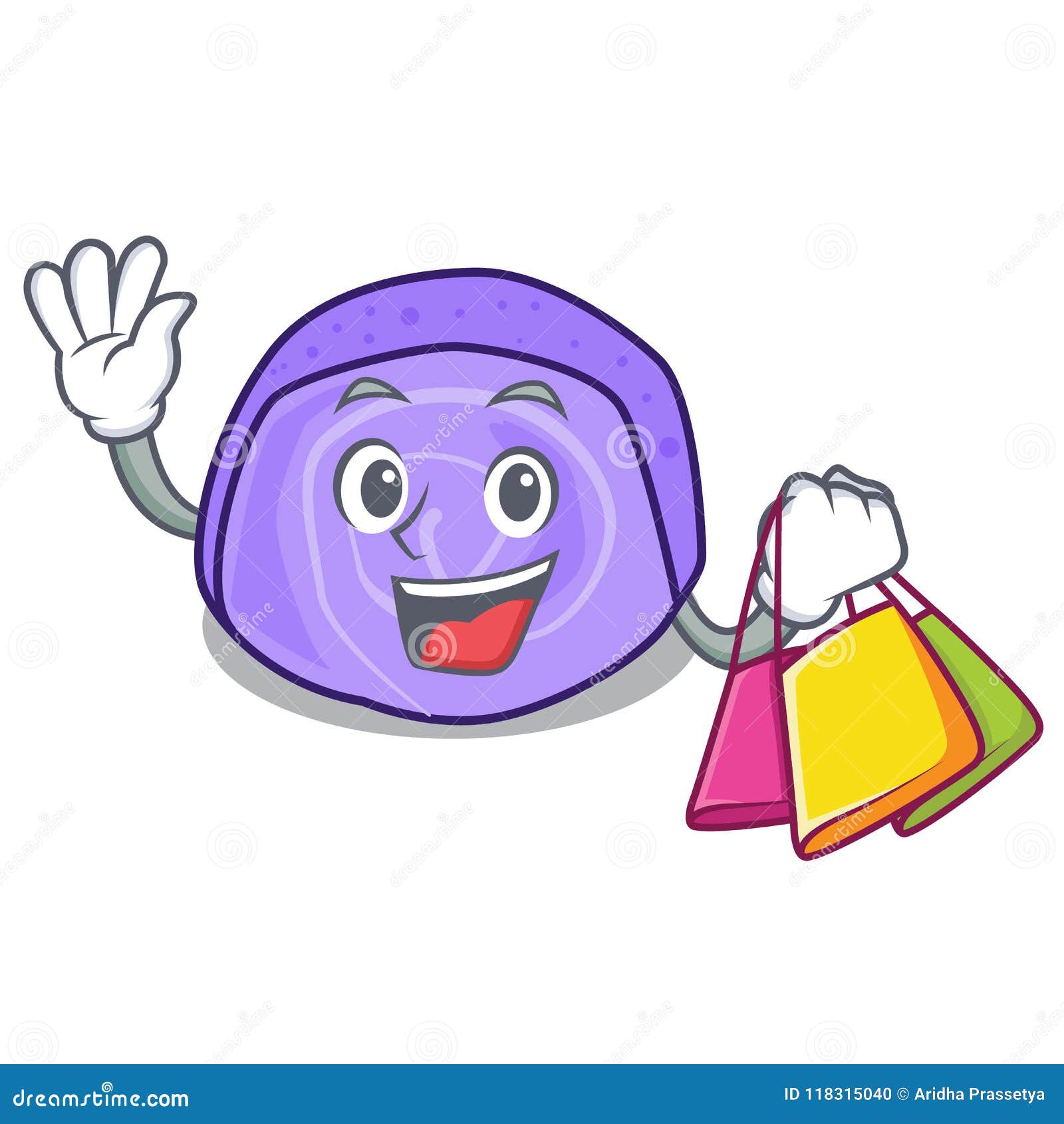 Download Shopping Blueberry Roll Cake Character Cartoon Stock ...