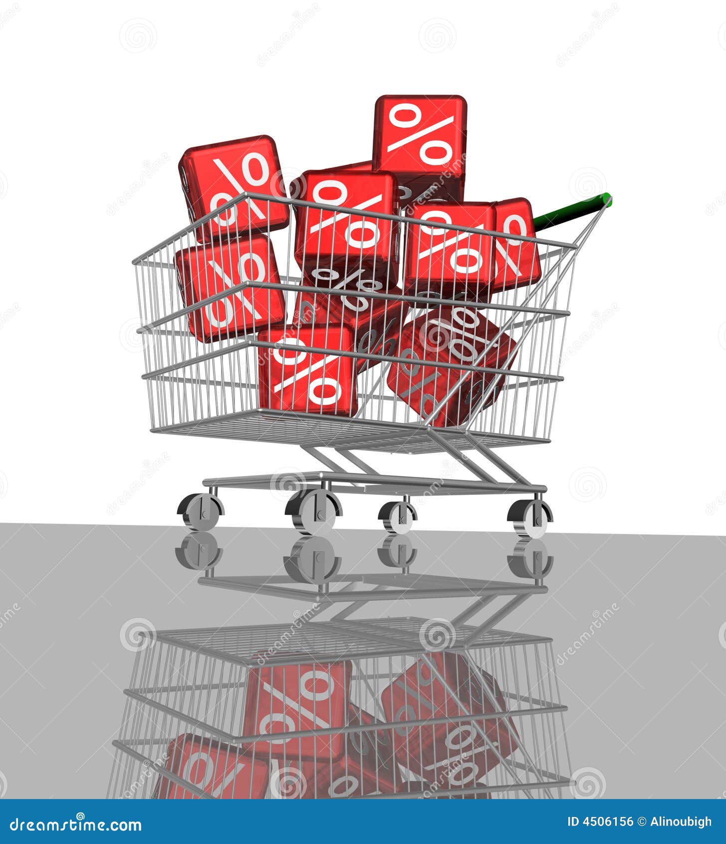 Shopping Caddy and Percent stock illustration. Illustration of price
