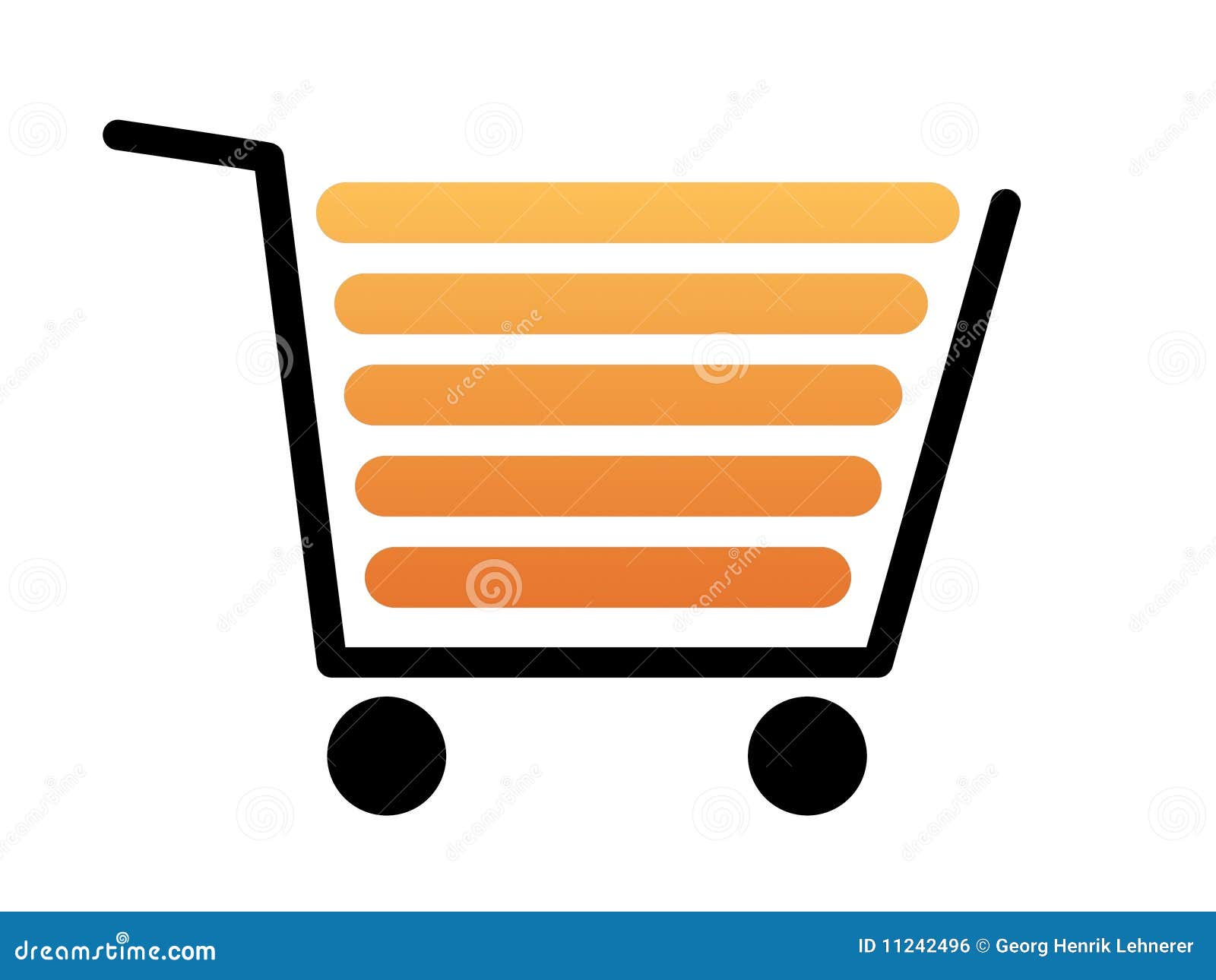 Shopping Cart Black stock illustration. Illustration of department