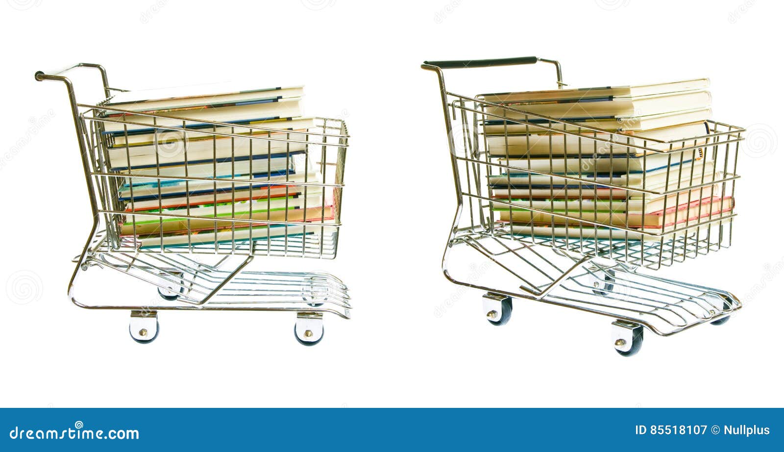 Shopping Cart with Books stock image. Image of indoors 85518107