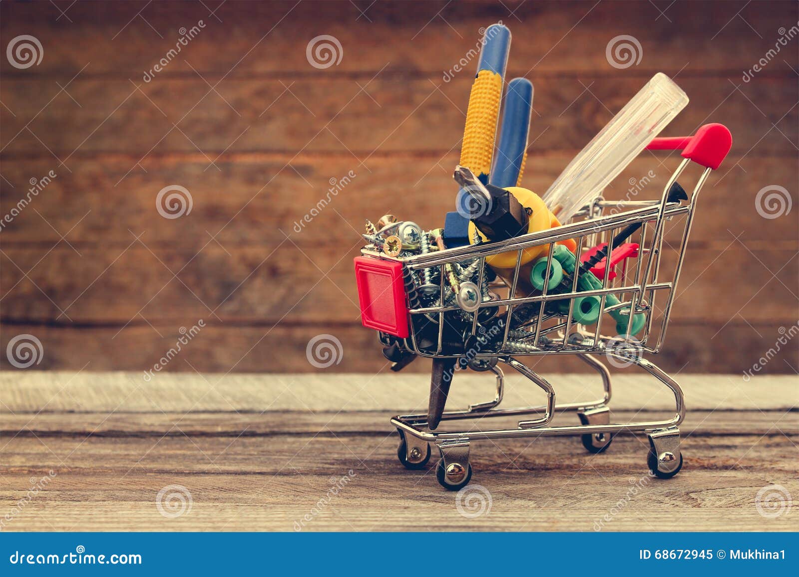 Shopping Cart with Construction Tools Stock Image Image of purchase