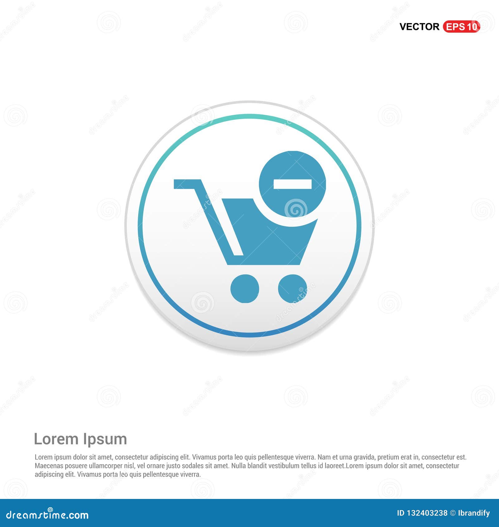 shopping cart and delete sign - white circle button