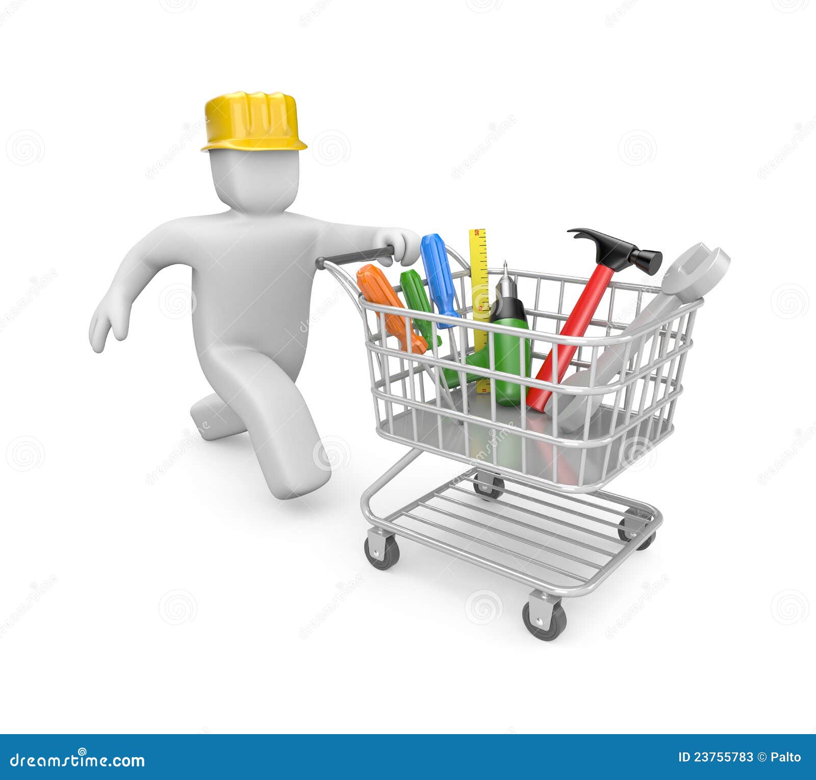 Shopping Cart Filled by Tools Stock Illustration Illustration of
