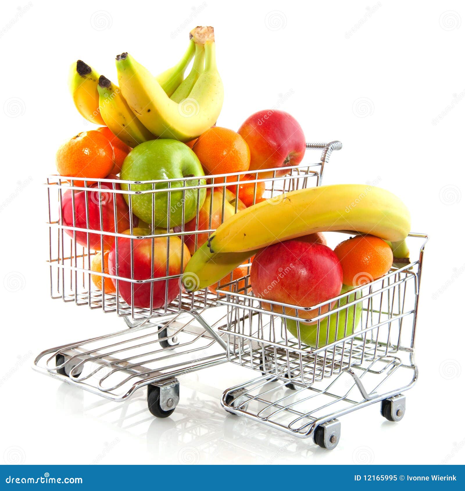 Shopping cart with fruit stock image. Image of mandarins 12165995