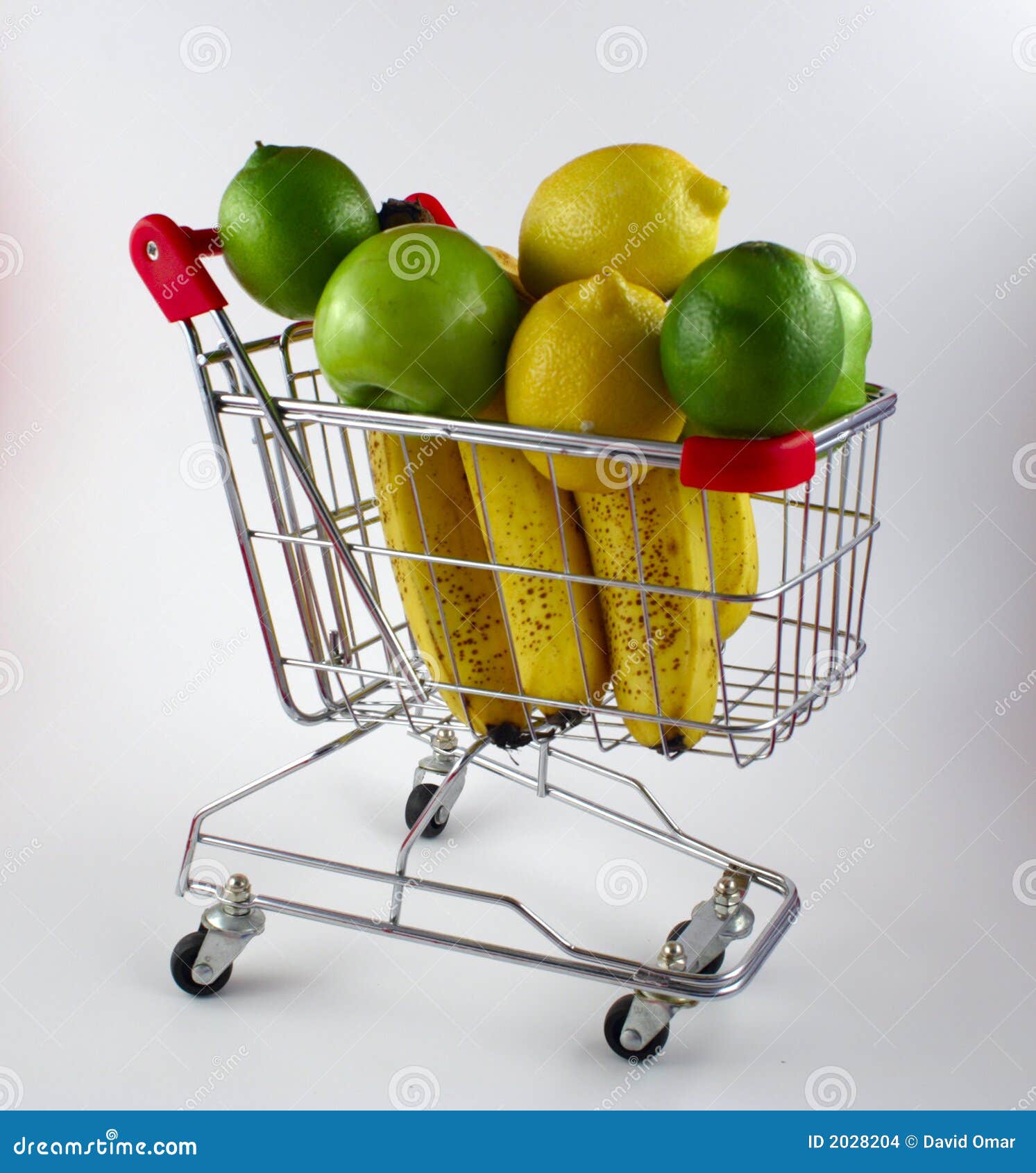 Shopping cart with fruit stock photo. Image of nutritious 2028204