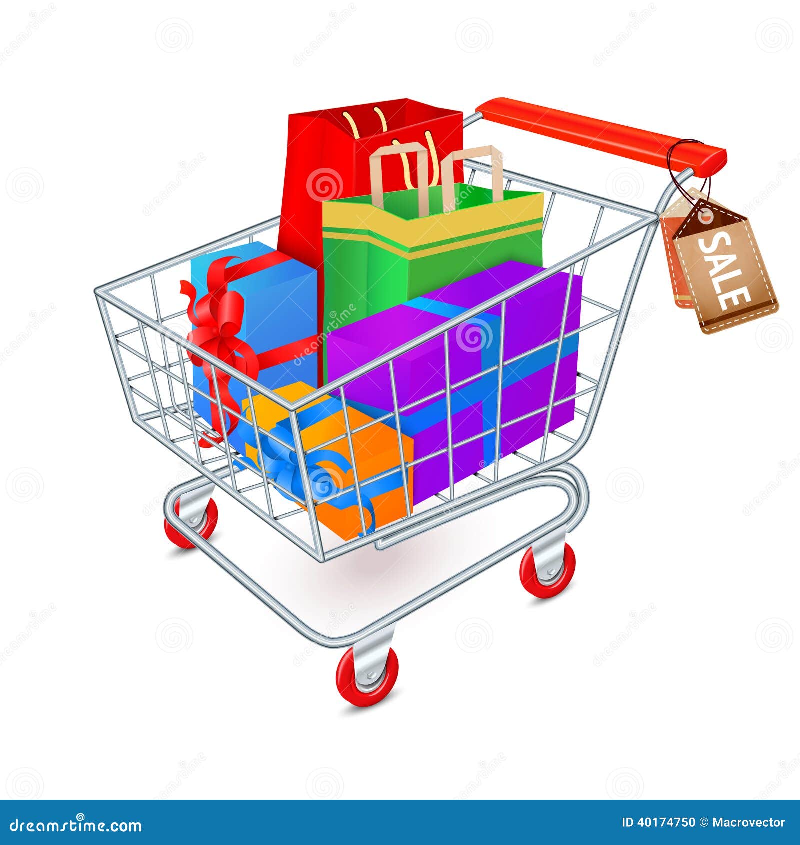 Shopping Cart Full Emblem Stock Vector - Image: 40174750