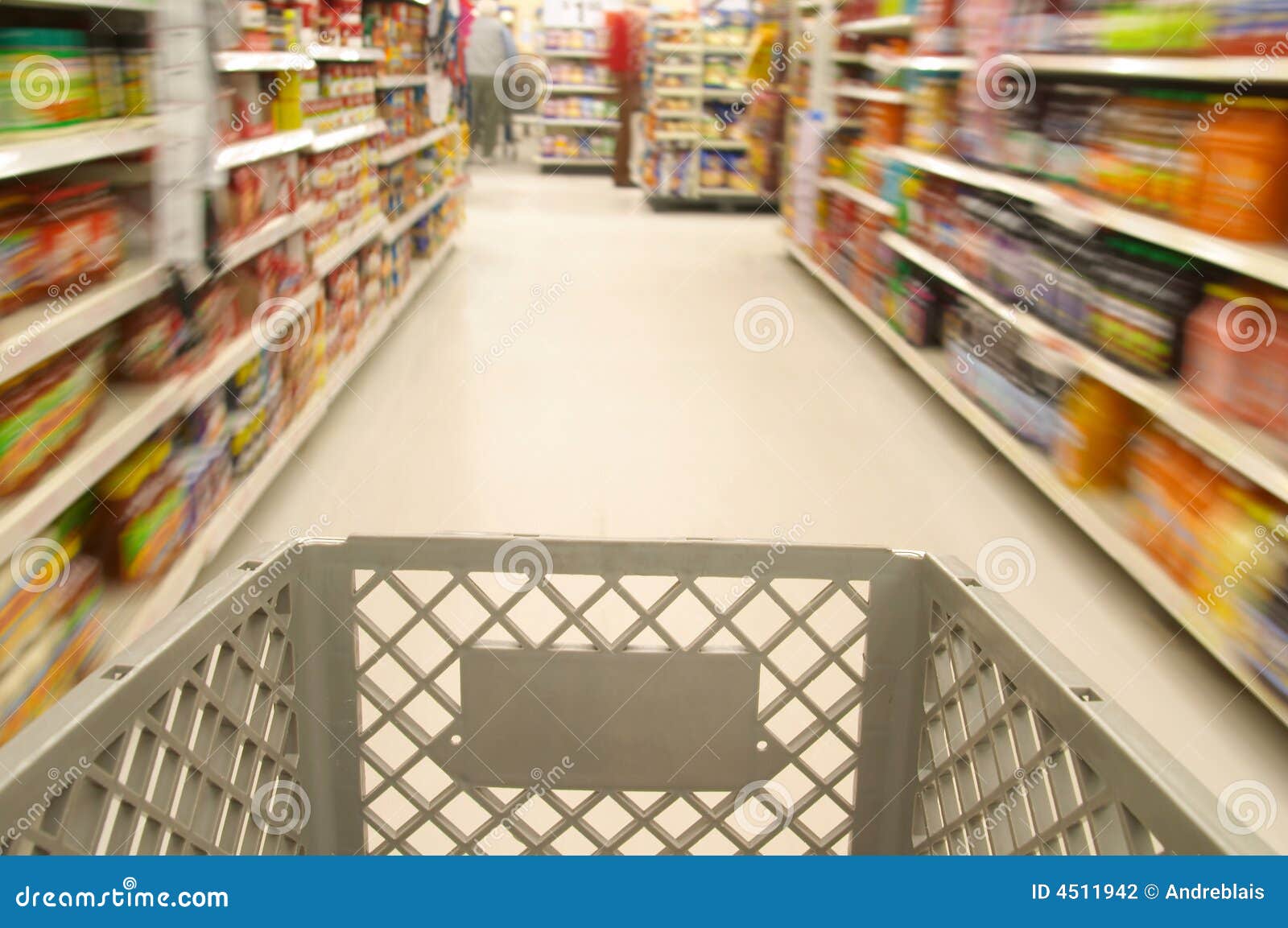 Shopping Cart Moving through Market Stock Photo Image of discount