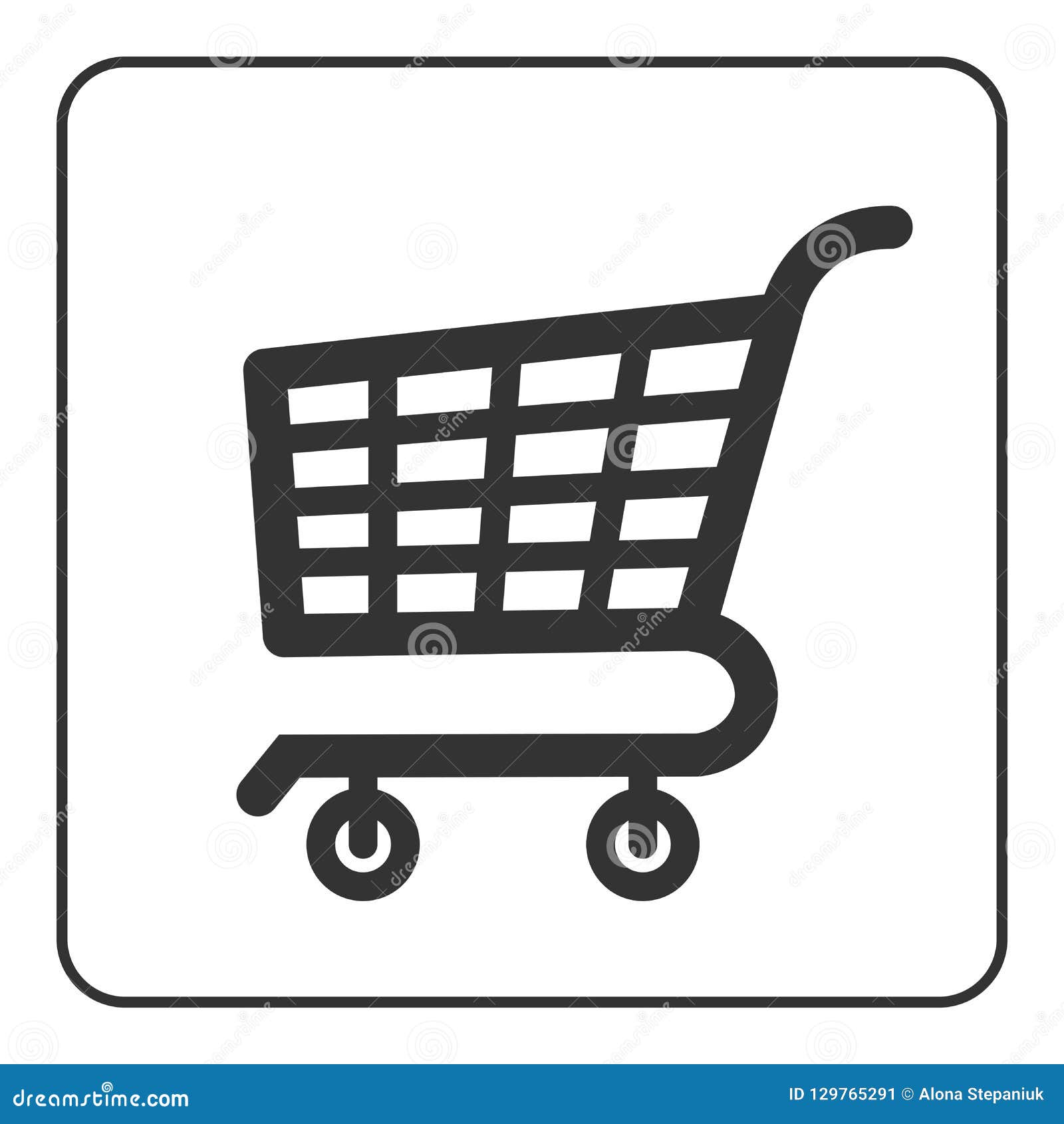 Shopping Cart Sign with Frame Stock Vector Illustration of object