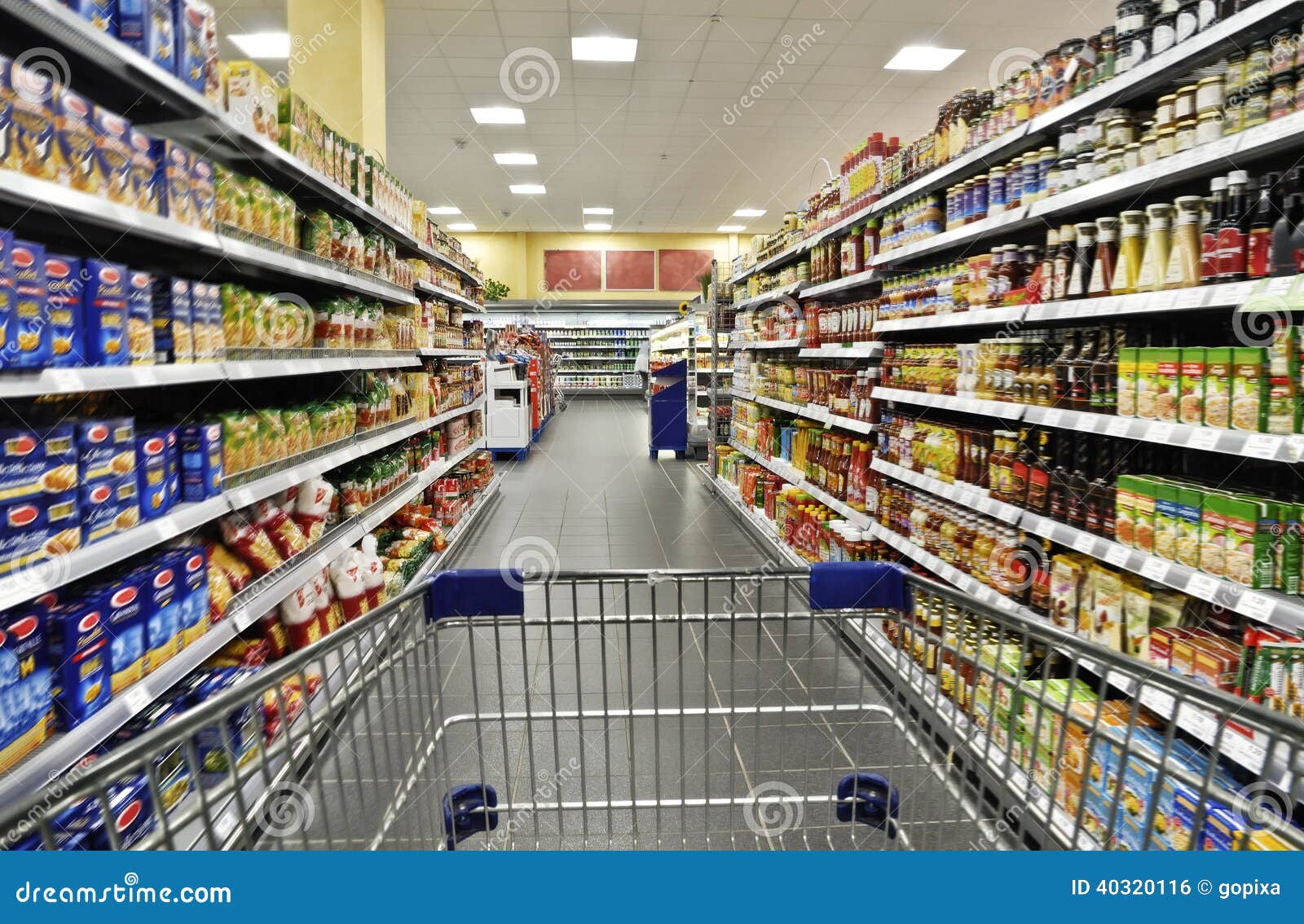 shopping cart in a supermarket