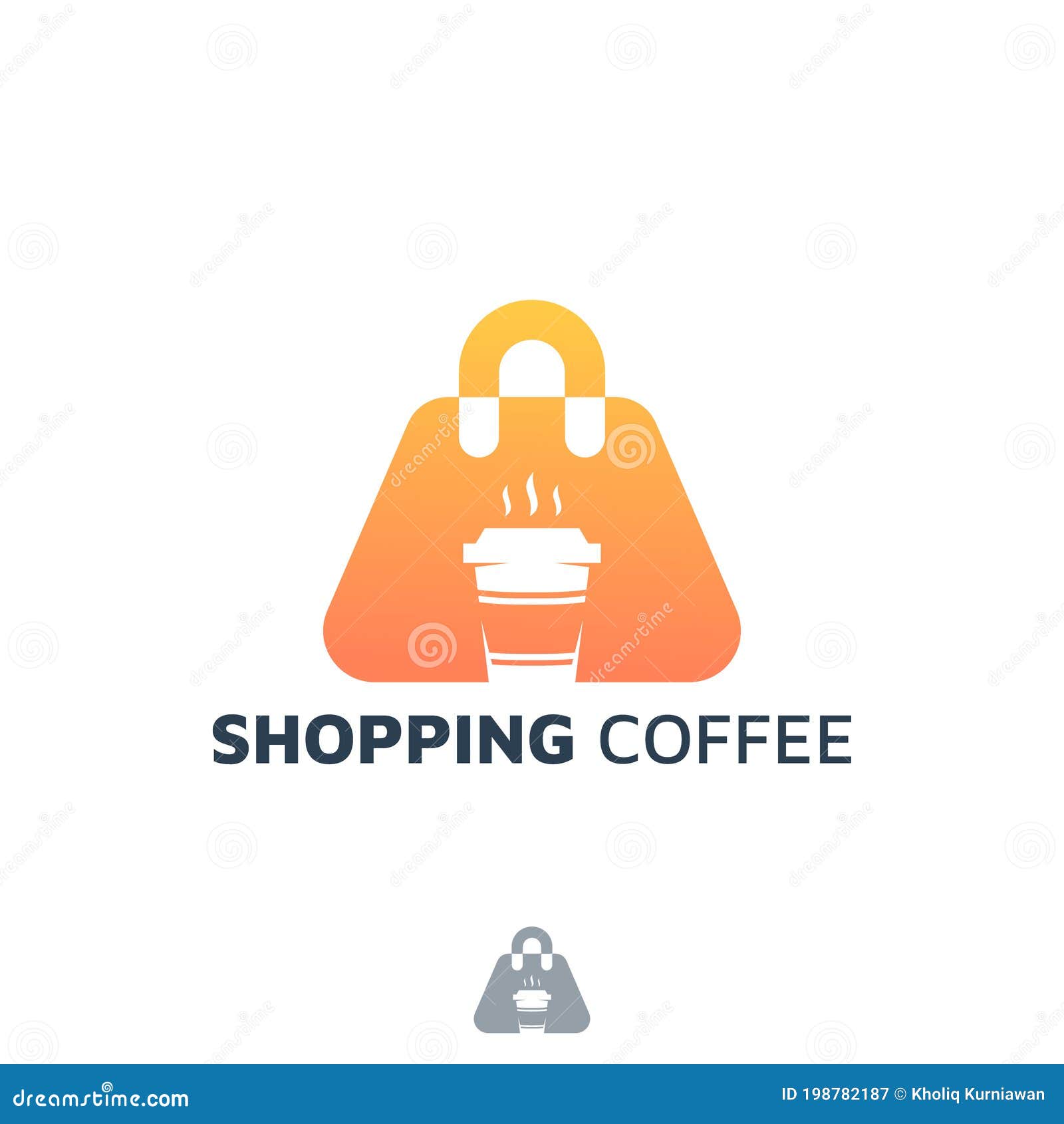 Shopping Coffee Negative Space Logo Design Template Stock Vector Illustration of coffee, cart