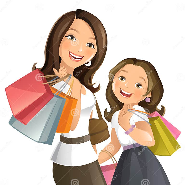 Shopping day stock vector. Illustration of kids, happy - 65637697