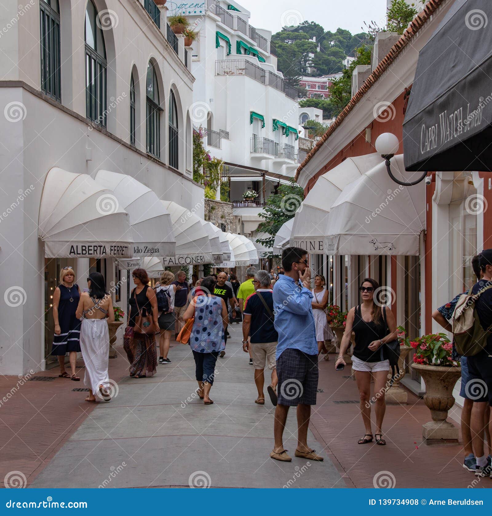 Shopping District on the Island of Capri Editorial Stock Photo - Image of  mountains, famous: 139734908