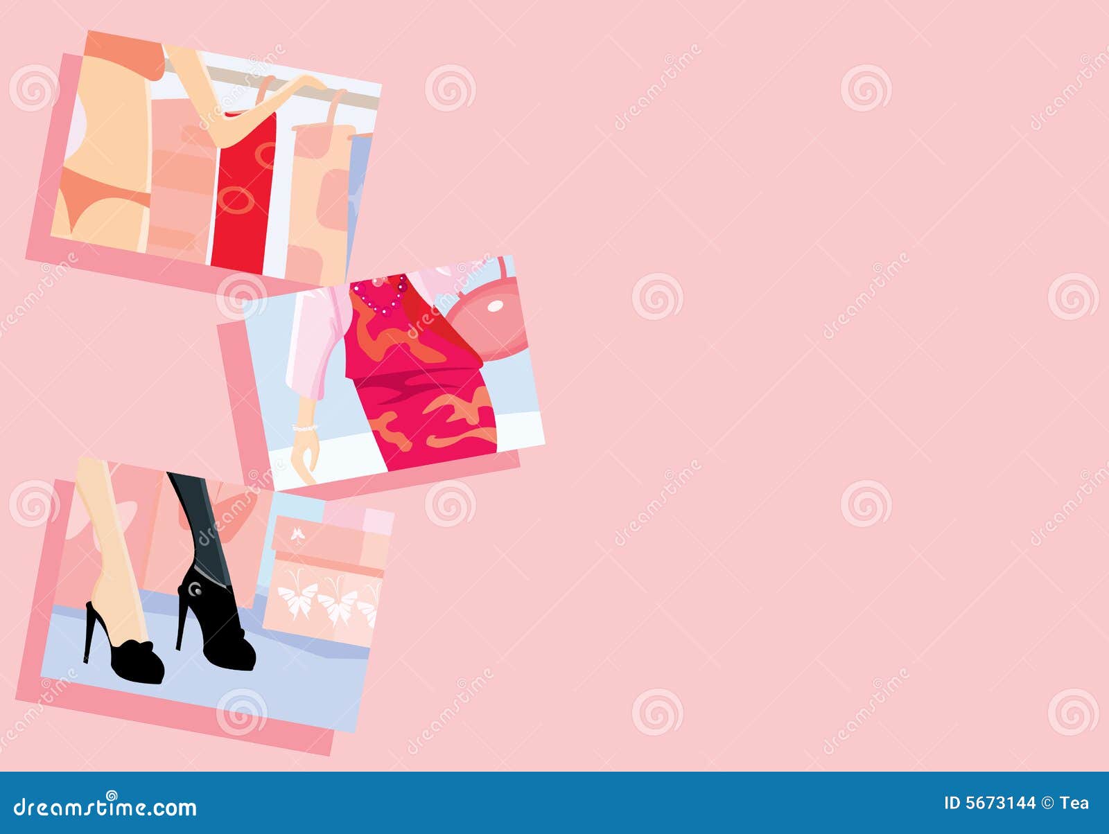 Shopping frames stock vector. Illustration of vector, underclothes
