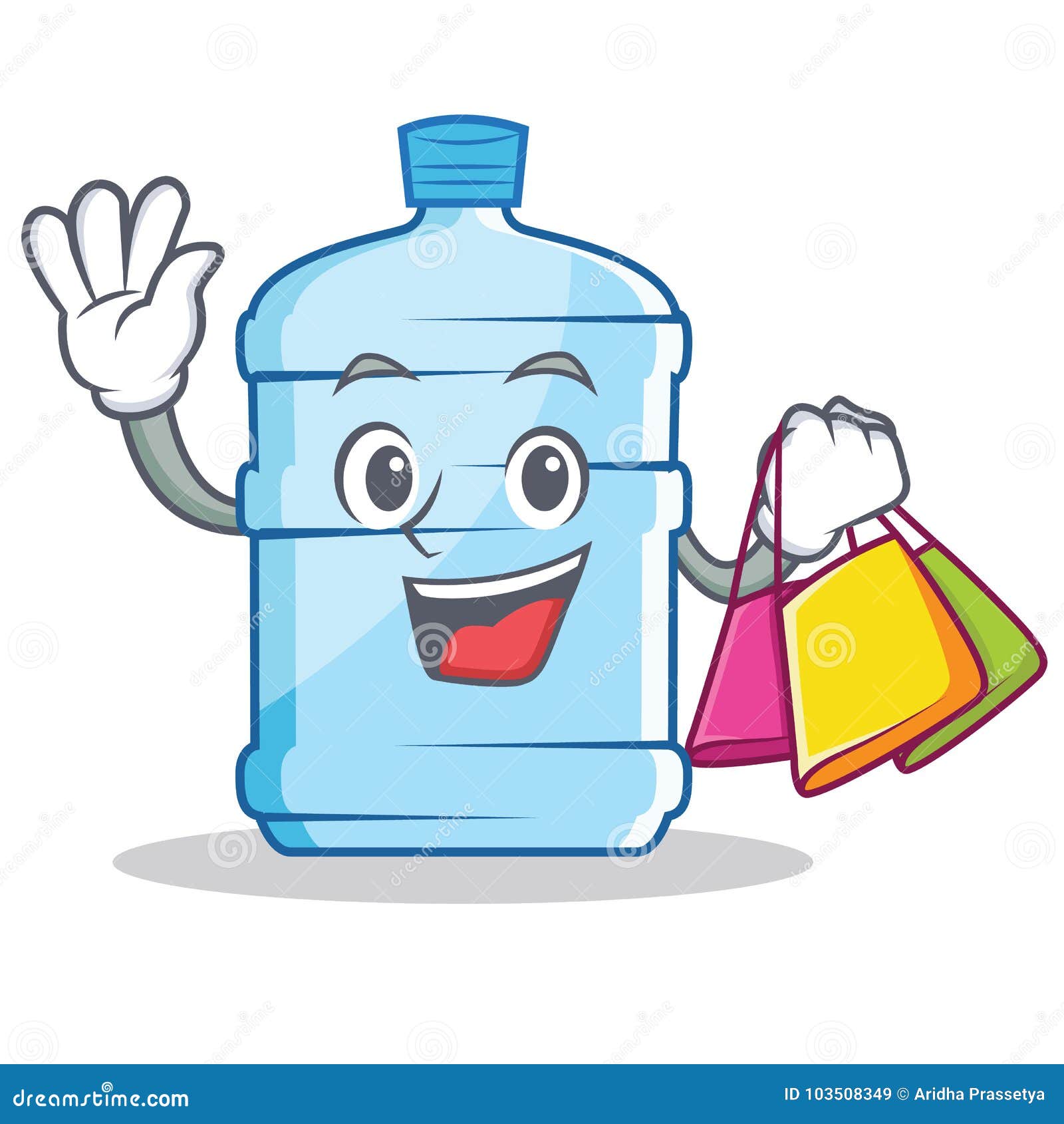 Shopping Gallon Character Cartoon Style Stock Vector - Illustration of ...