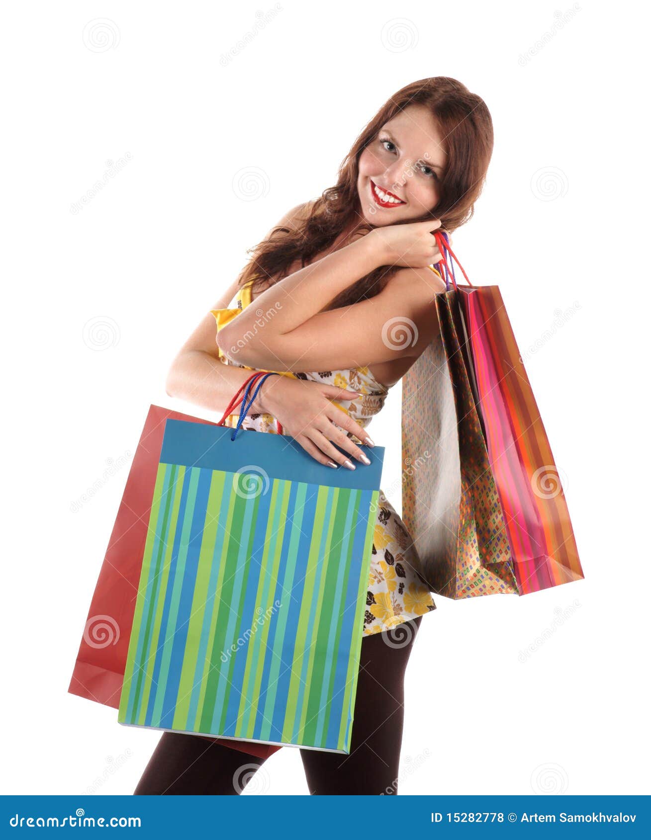 Shopping girl stock photo. Image of happiness, lady, holding 15282778
