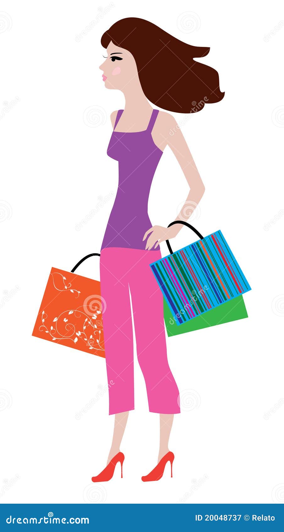 Shopping girl stock vector. Illustration of abstract - 20048737
