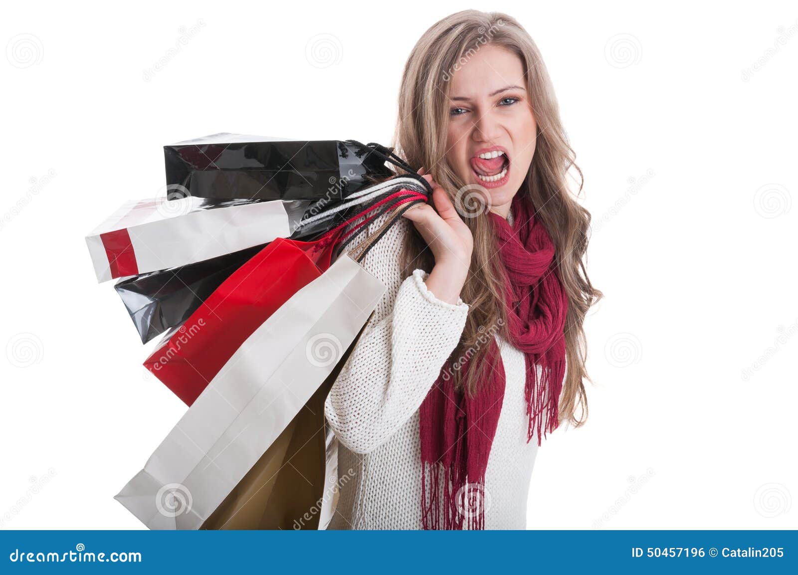 Shopping Girl Acting and Kinky Stock Photo - Image of buyer, handbag ...