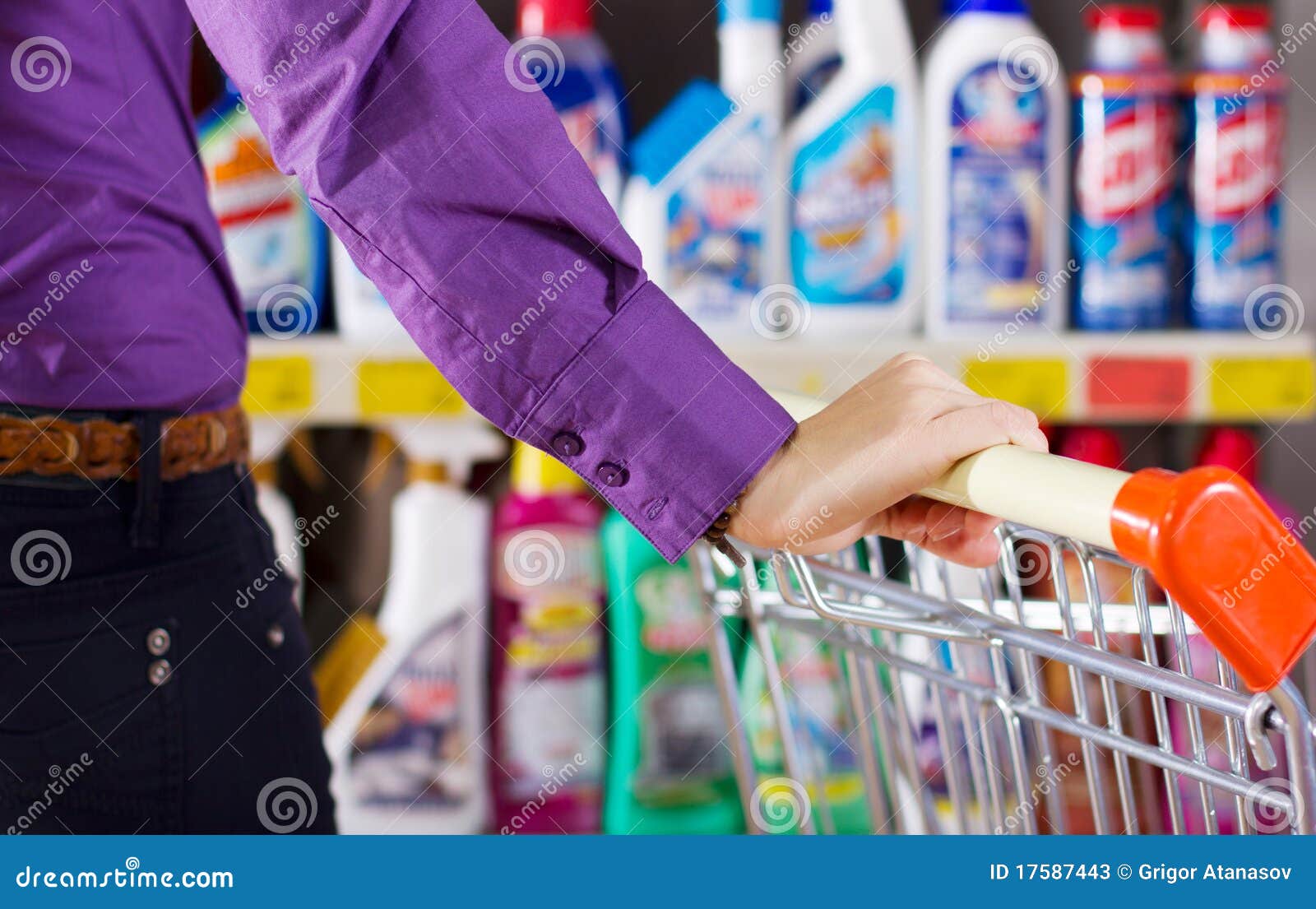 Shopping in grocery store stock image. Image of customer 17587443