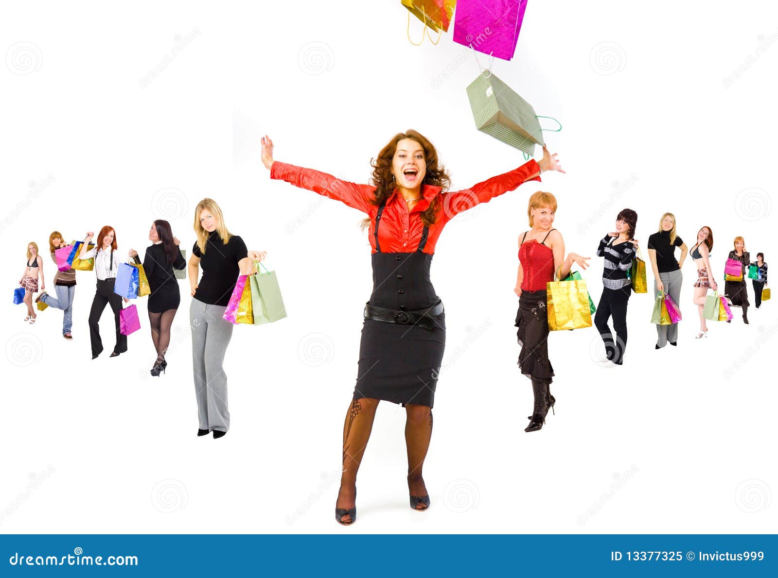 Shopping group stock image. Image of adult, manager, sign 13377325