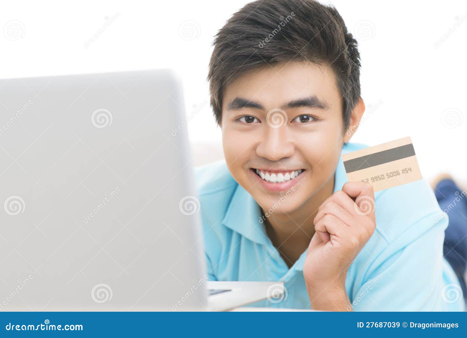 Shopping guy stock image. Image of computing, commerce 27687039