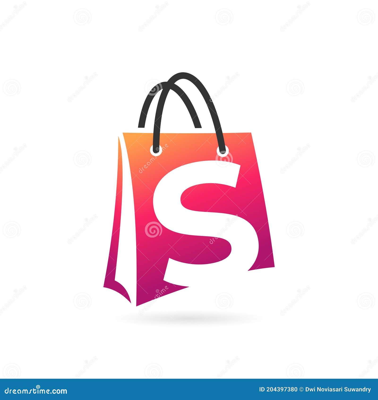 Shopping bag logo incorporated with v letter Vector Image