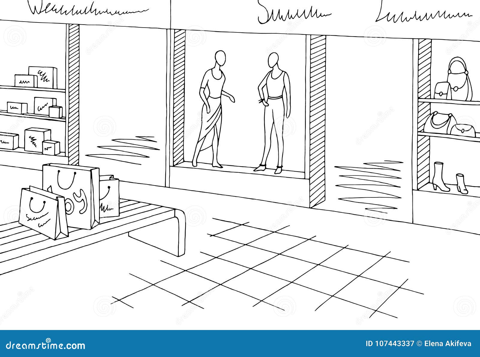 Picture Of A Mall Coloring Pages