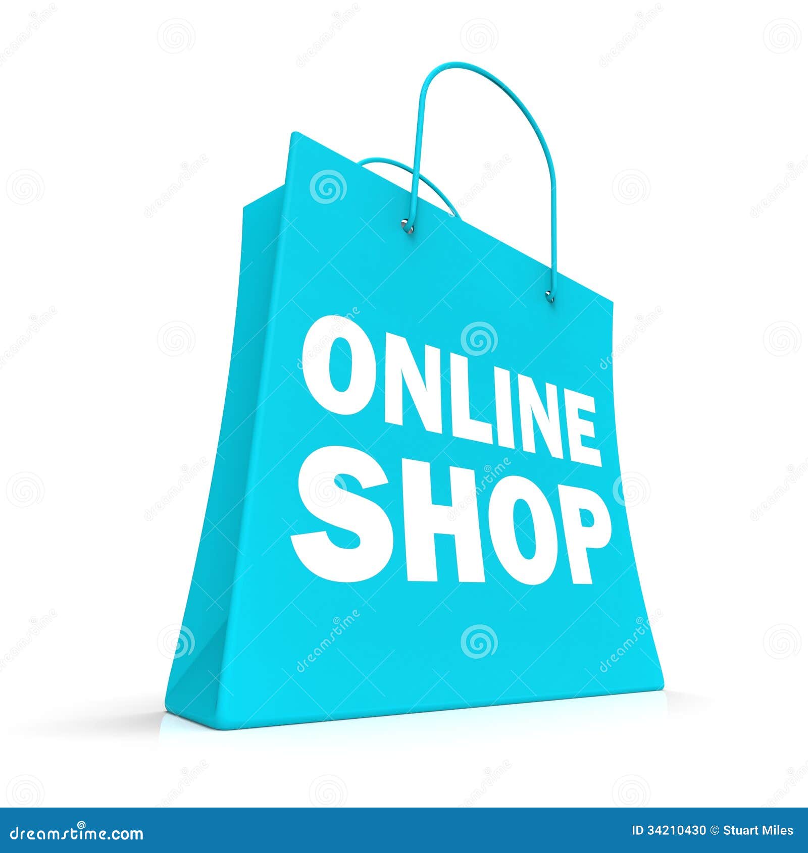 Shopping Online Bag Showing Internet Buying Stock Illustration - Illustration of buying ...