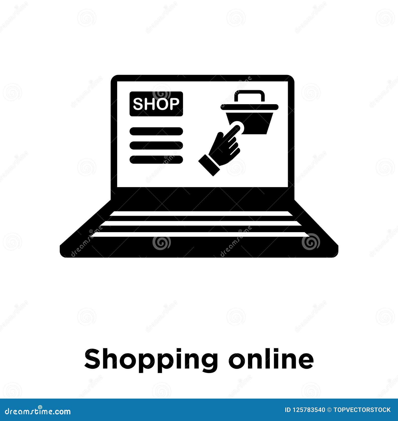 Shopping Online Icon Vector Isolated on White Background, Logo C Stock  Vector - Illustration of shopping, notebook: 125783540