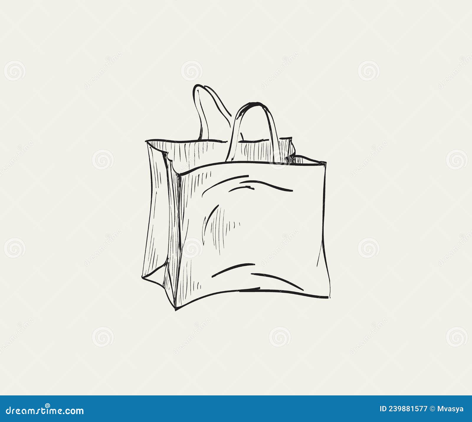 Shopping Paper Bag Crumpled Vector Illustration Bag Paper Crumpled