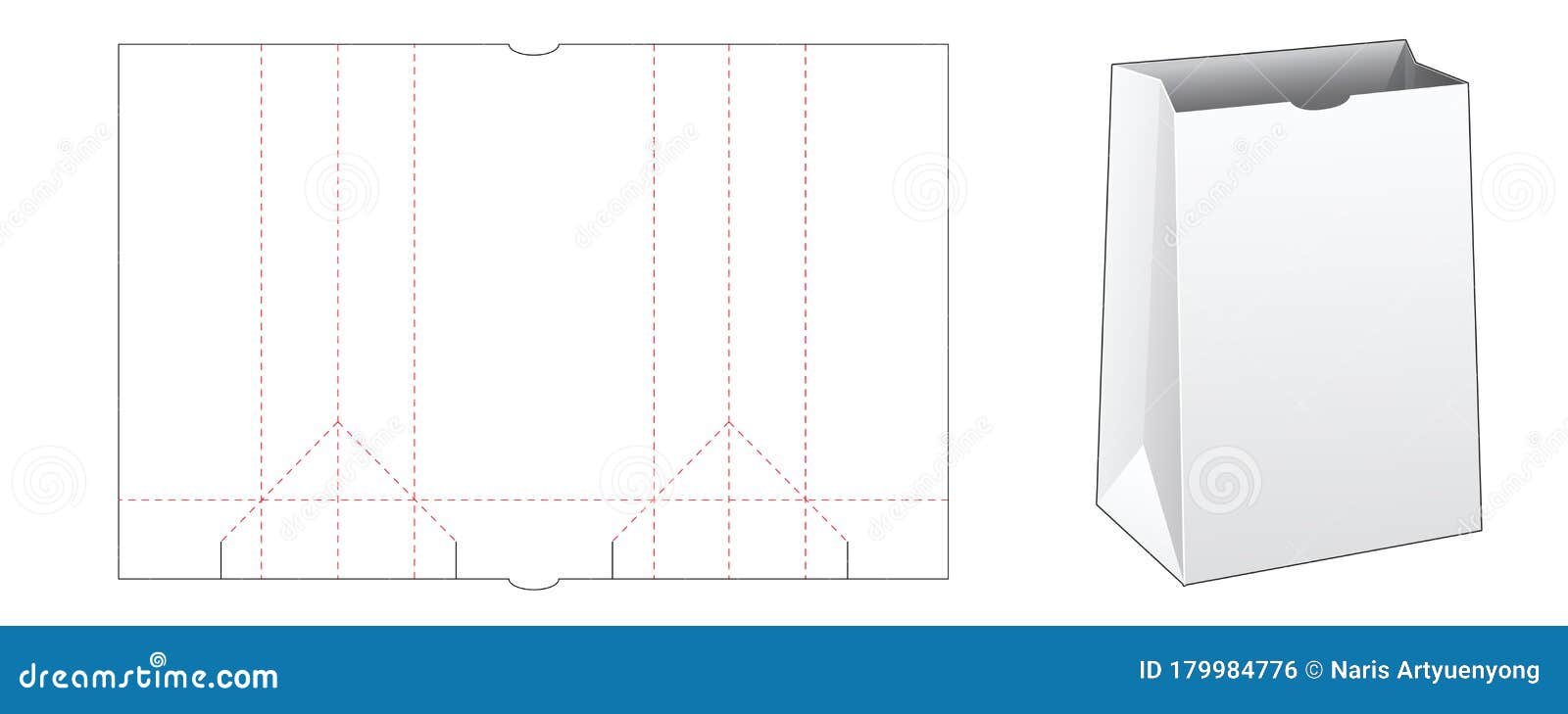 Paper bag die cut template - Stock Illustration [62825764] - PIXTA