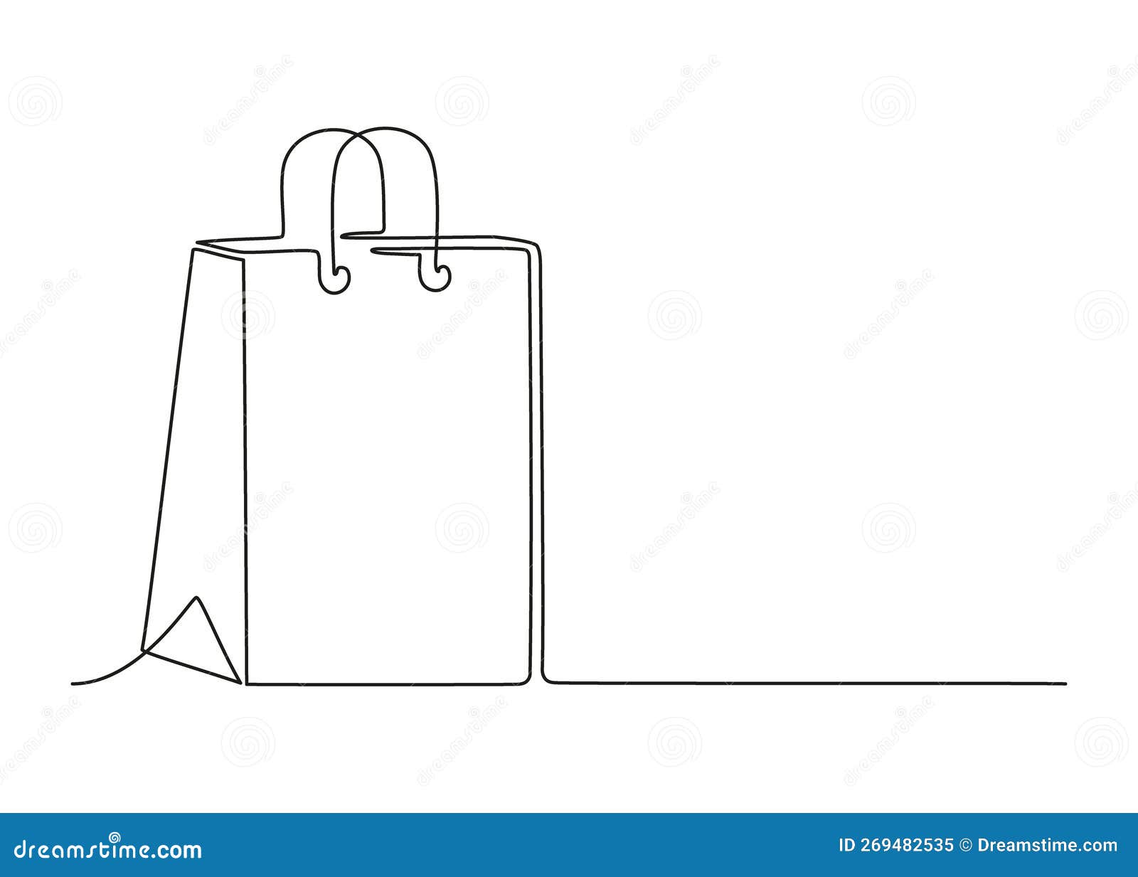 Paper shopping bag with handles outline Royalty Free Vector