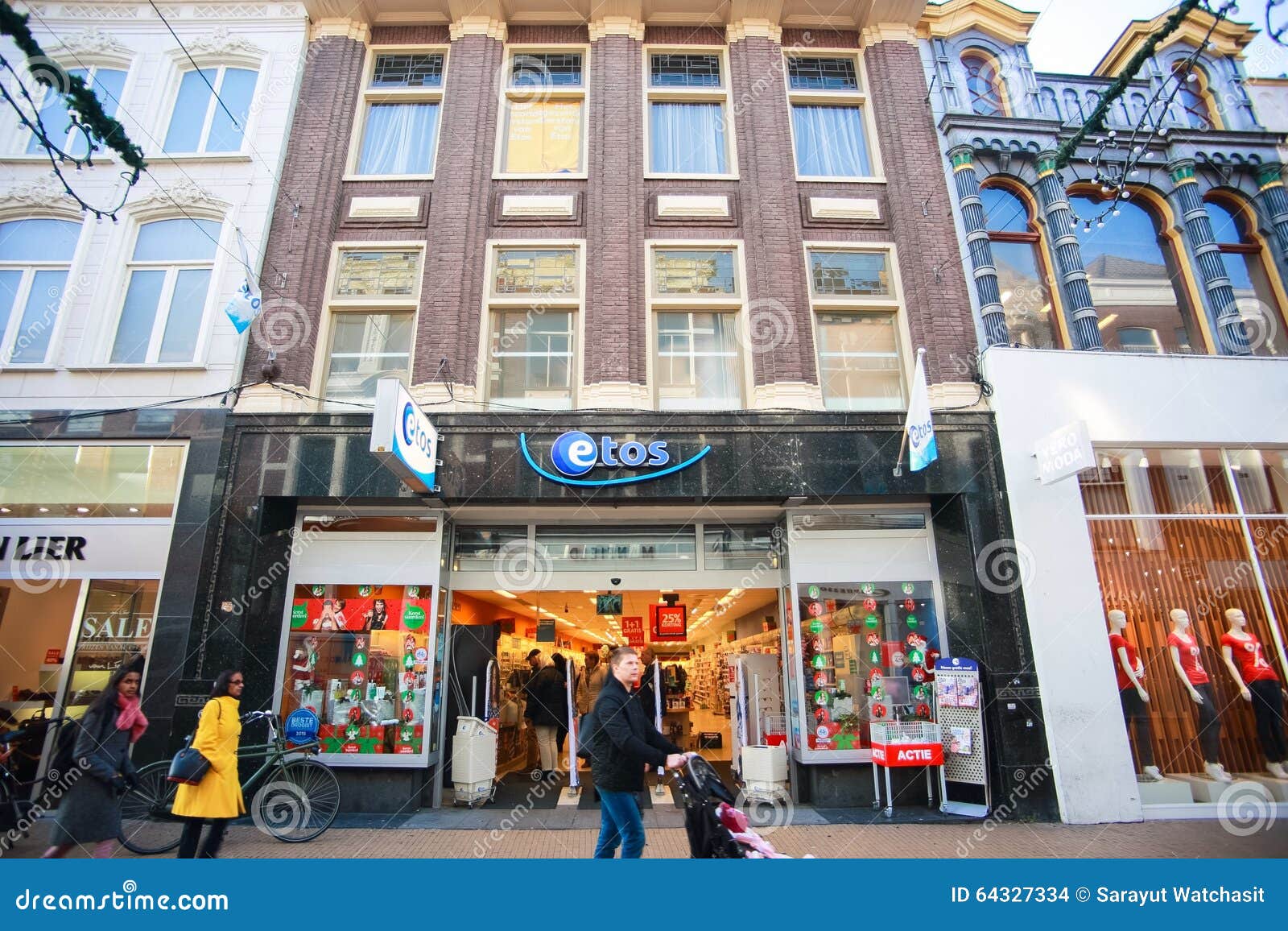 Shopping Plaza Of The Groningen City On Christmas Holiday Editorial ...