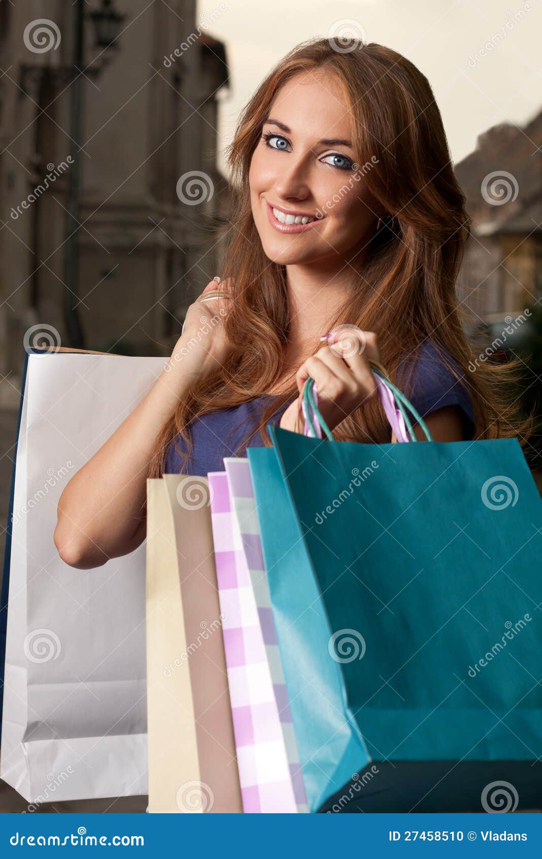 Shopping portrait stock photo. Image of beautiful, look - 27458510