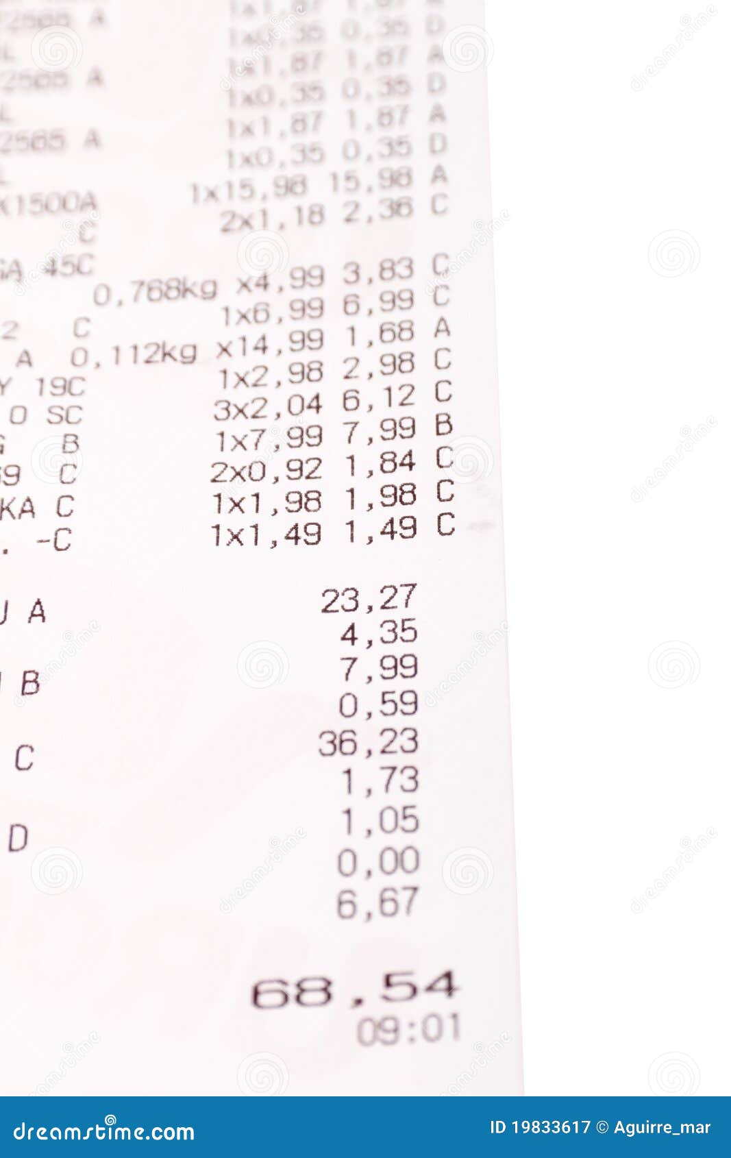 Shopping receipt stock image. Image of paper, finance - 19833617