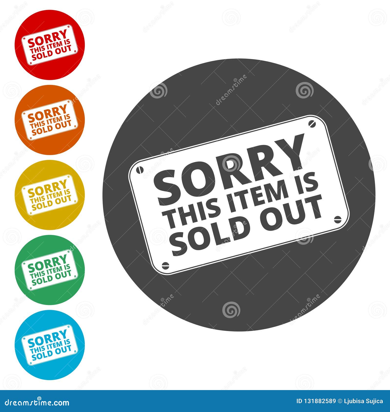 Shopping Sign Board Sorry this Item is Sold Out Stock Vector