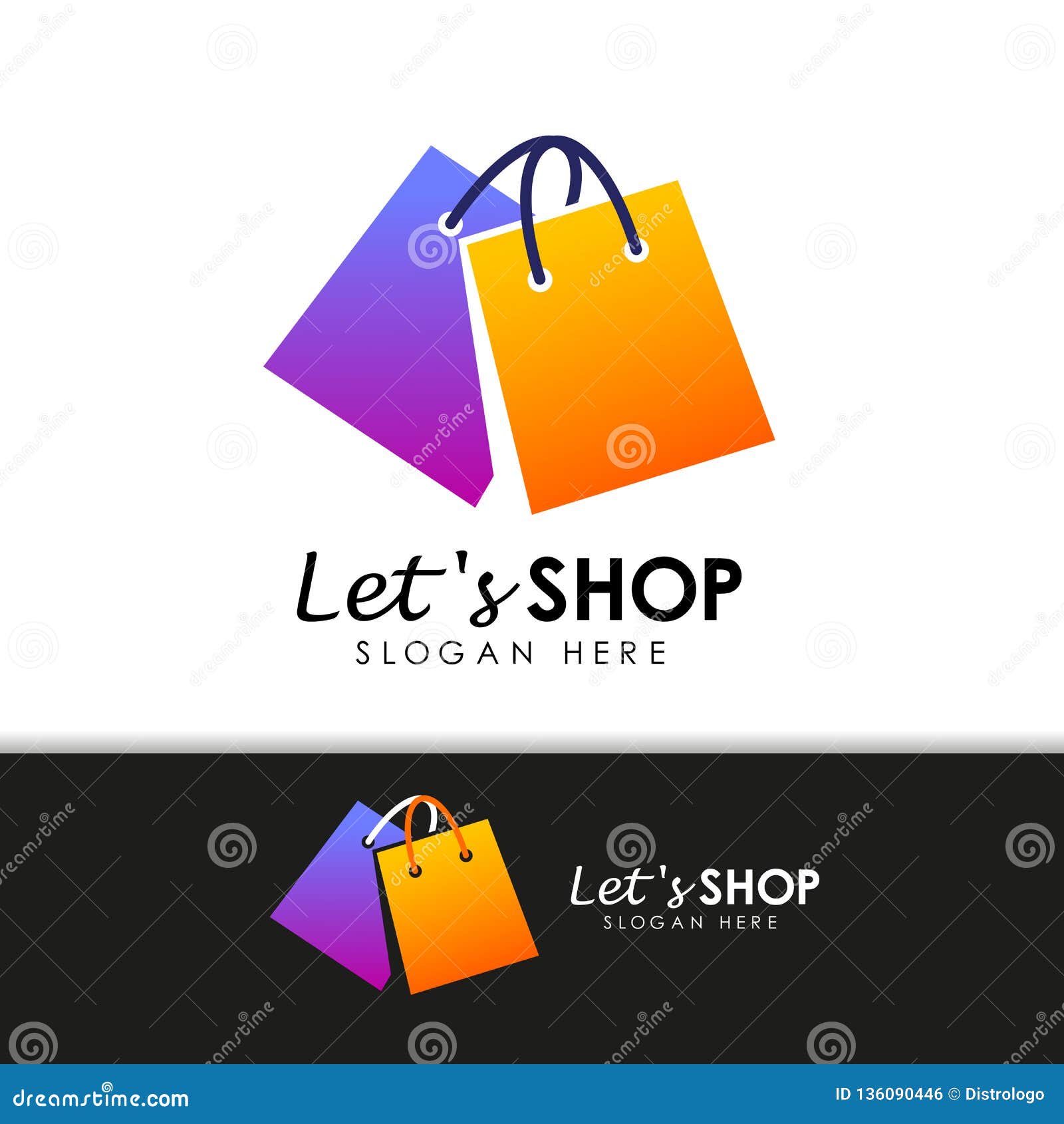Shopping Store Logo Design Vector Stock Vector - Illustration of ...