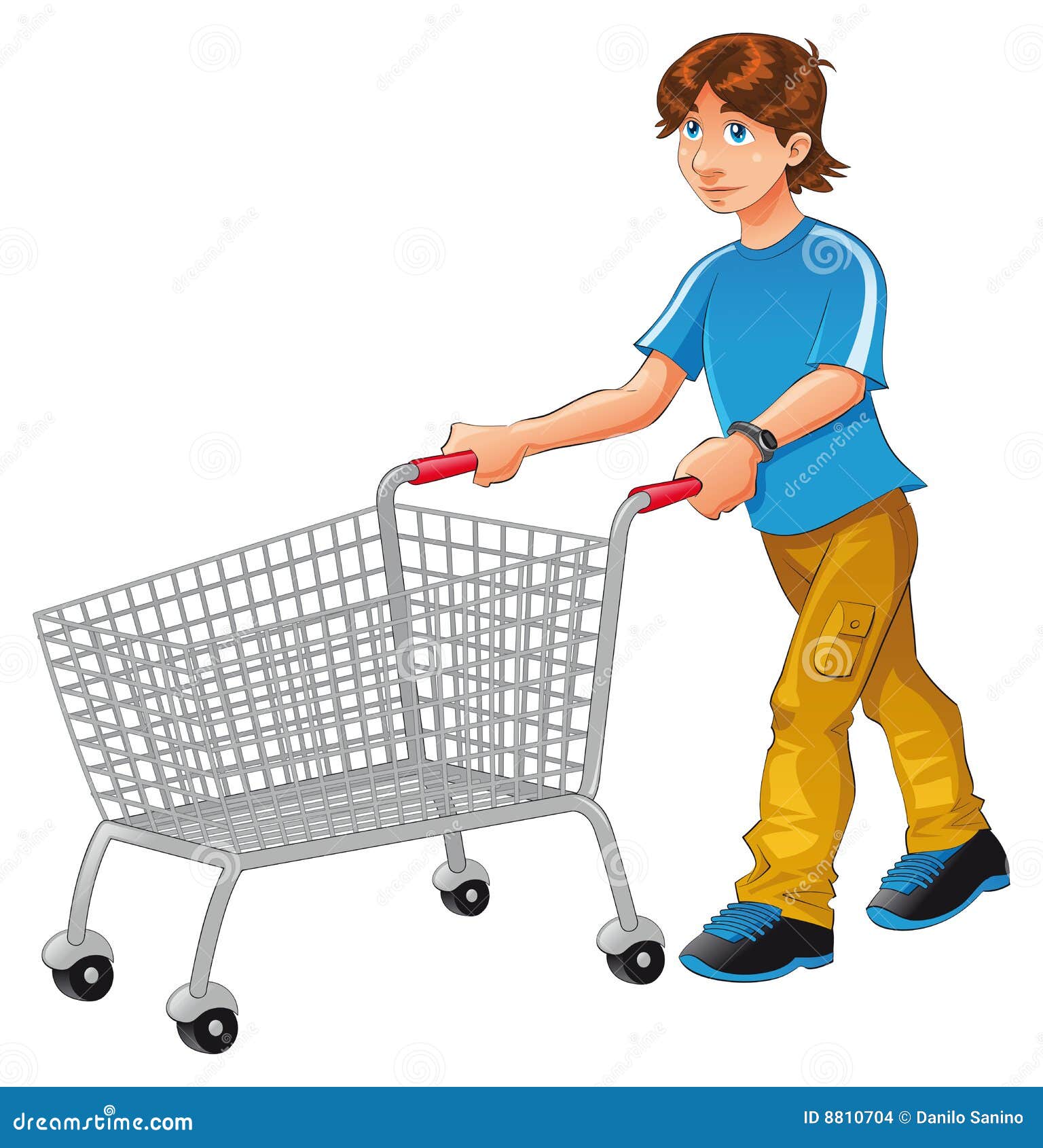 Shopping trolley stock vector. Illustration of pays, shop - 8810704