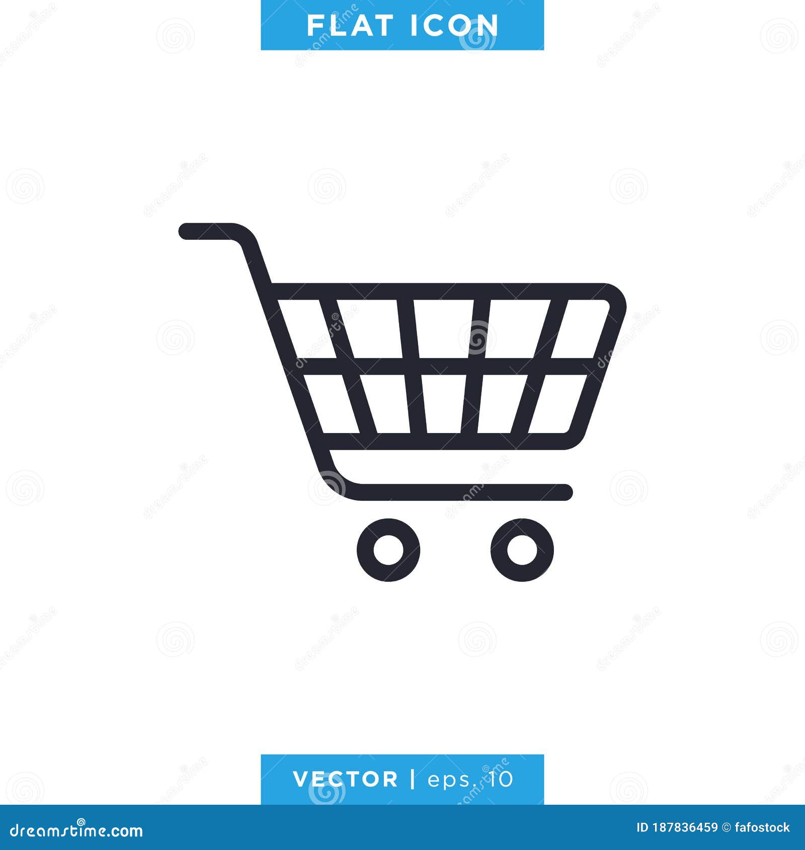 Shopping Trolley Icon Vector Logo Design Template. Stock Vector