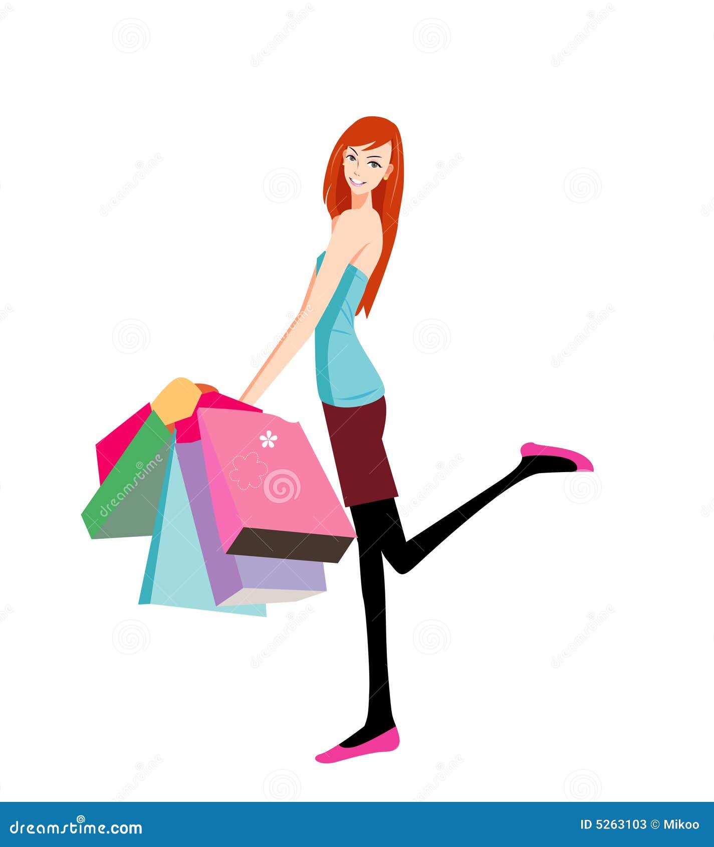 Shopping Woman stock vector. Illustration of hurry, luxury - 5263103