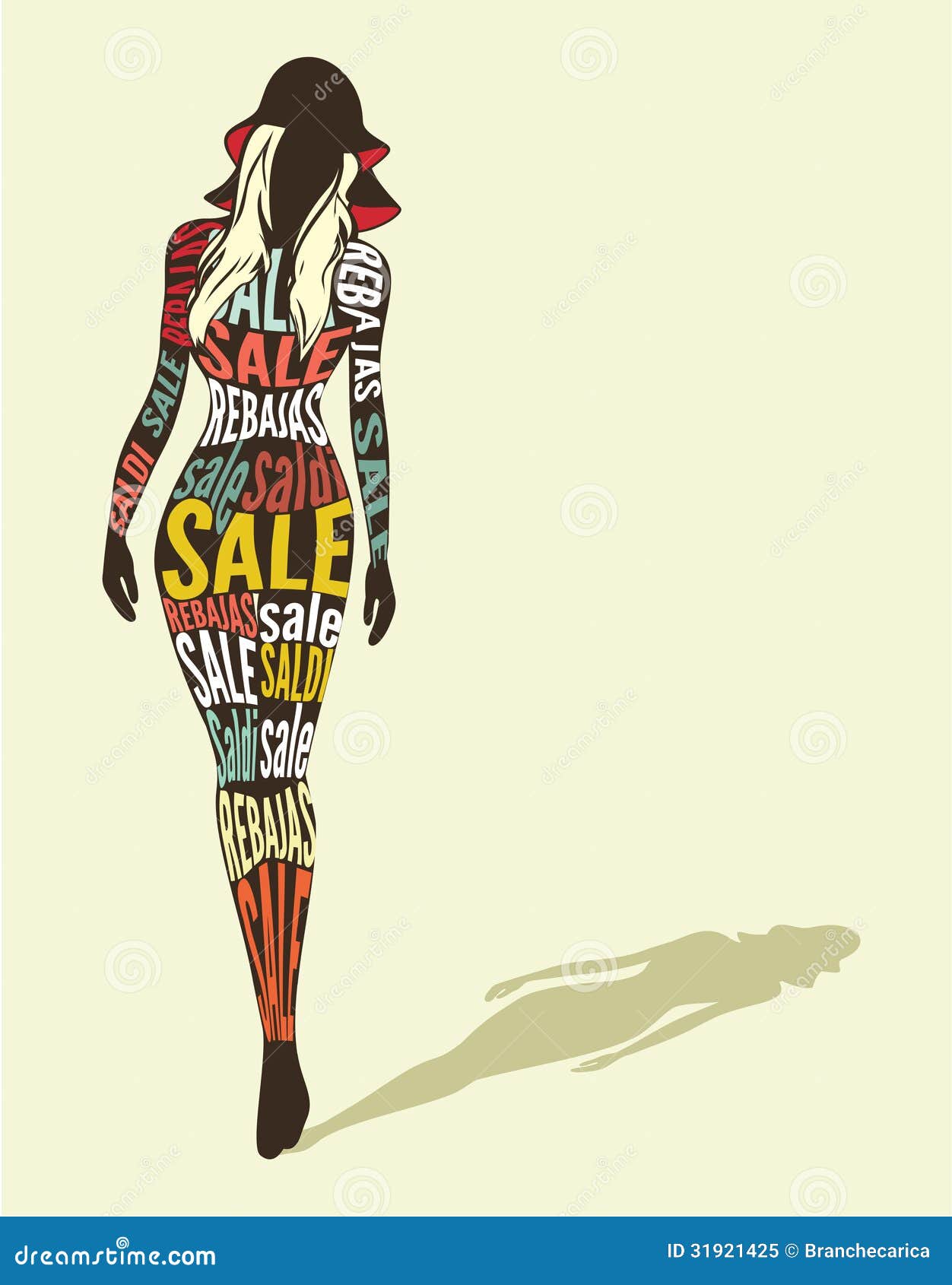 Download Shopping woman silhouette stock vector. Illustration of summer - 31921425