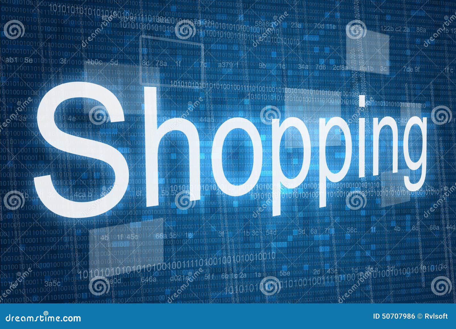 shopping word on digital background