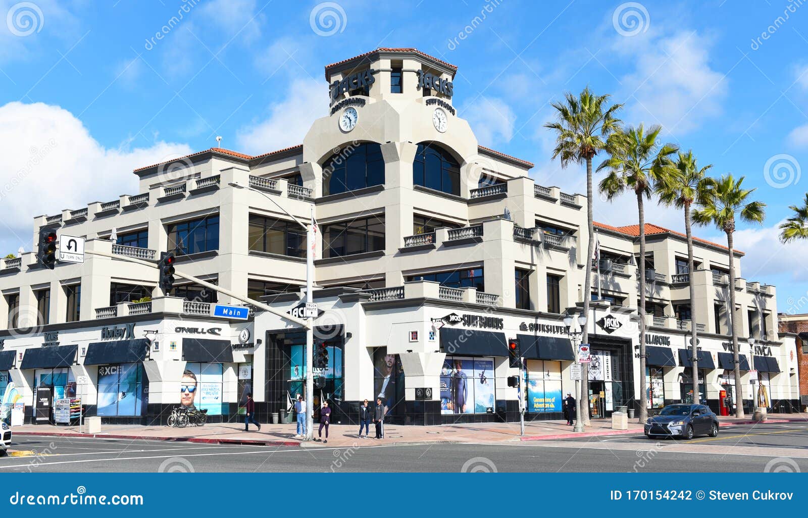 Shops at the Corner of Pacific Coast Highway and Main Street in ...