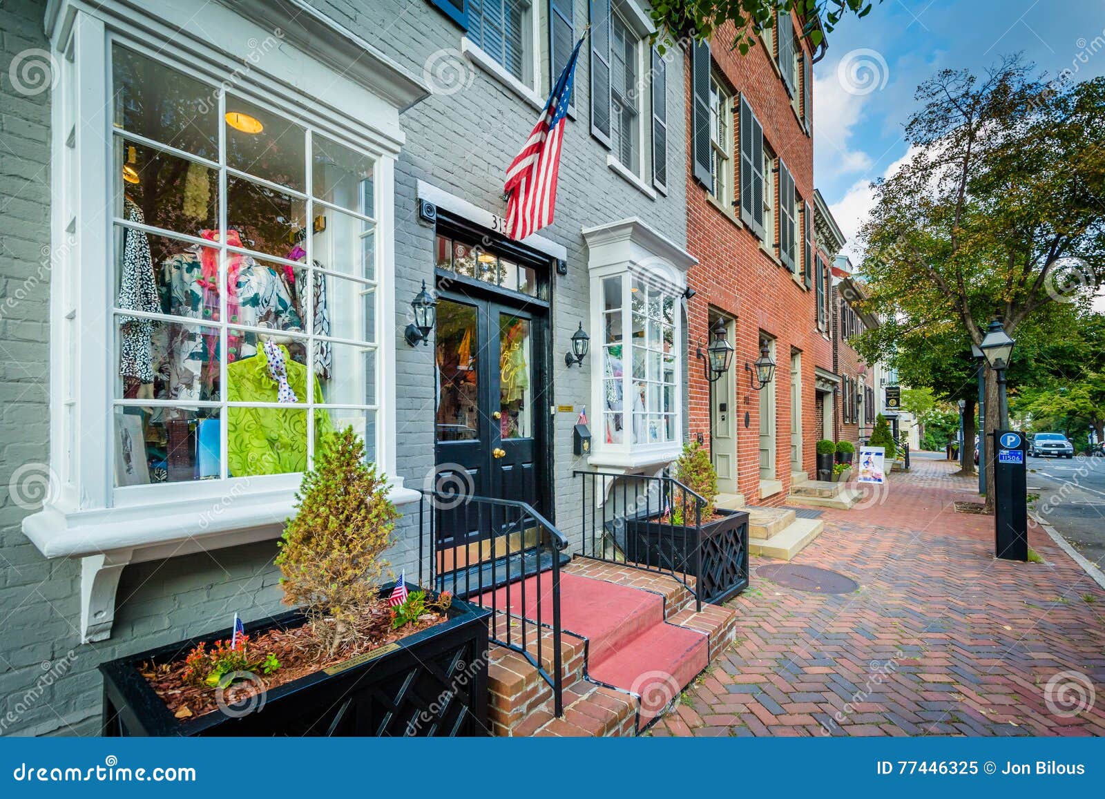 Shops in the Old Town of Alexandria, Virginia. Editorial Image Image