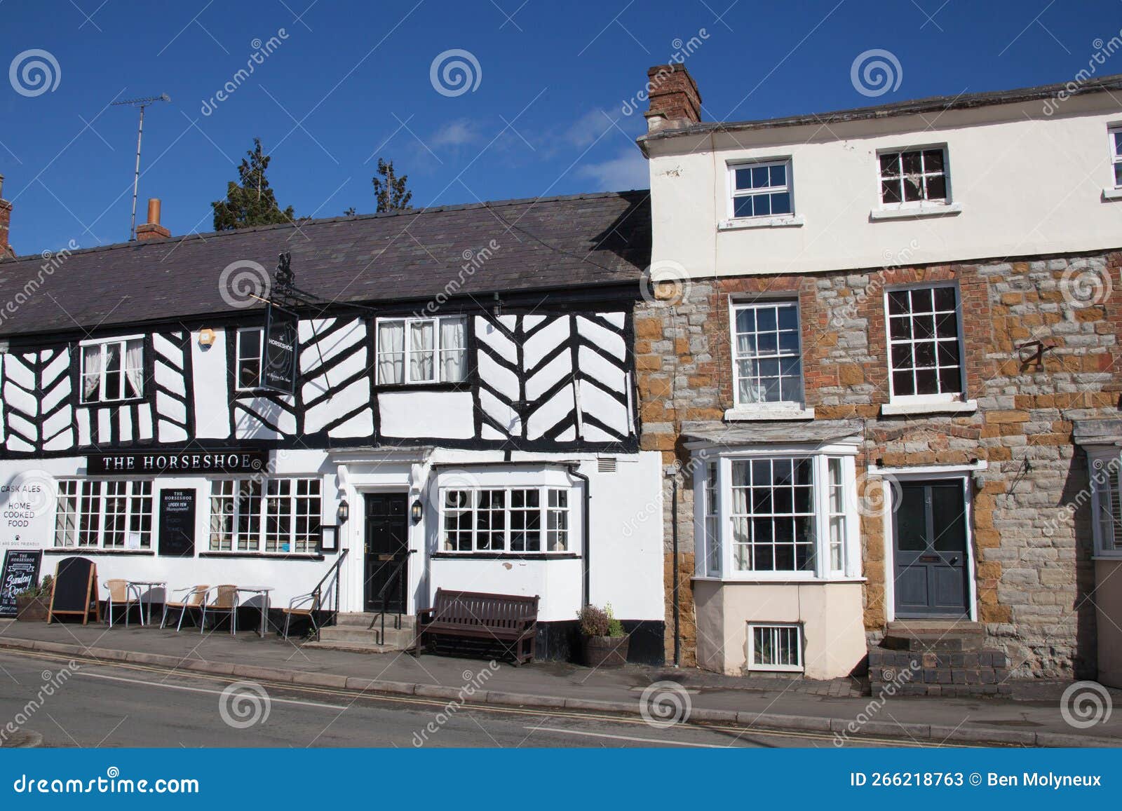 Shops in Shipston on Stour in Warwickshire, in the UK Editorial Stock