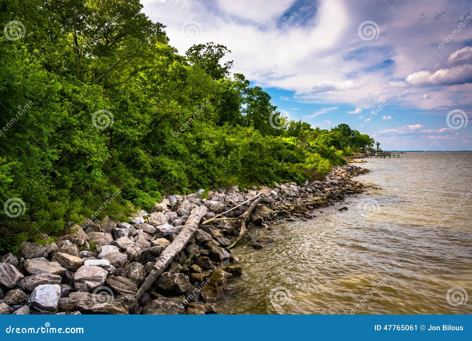 The Shore of the Chesapeake Bay at Downs Park, in Pasadena, Mary Stock Image Image of scenery