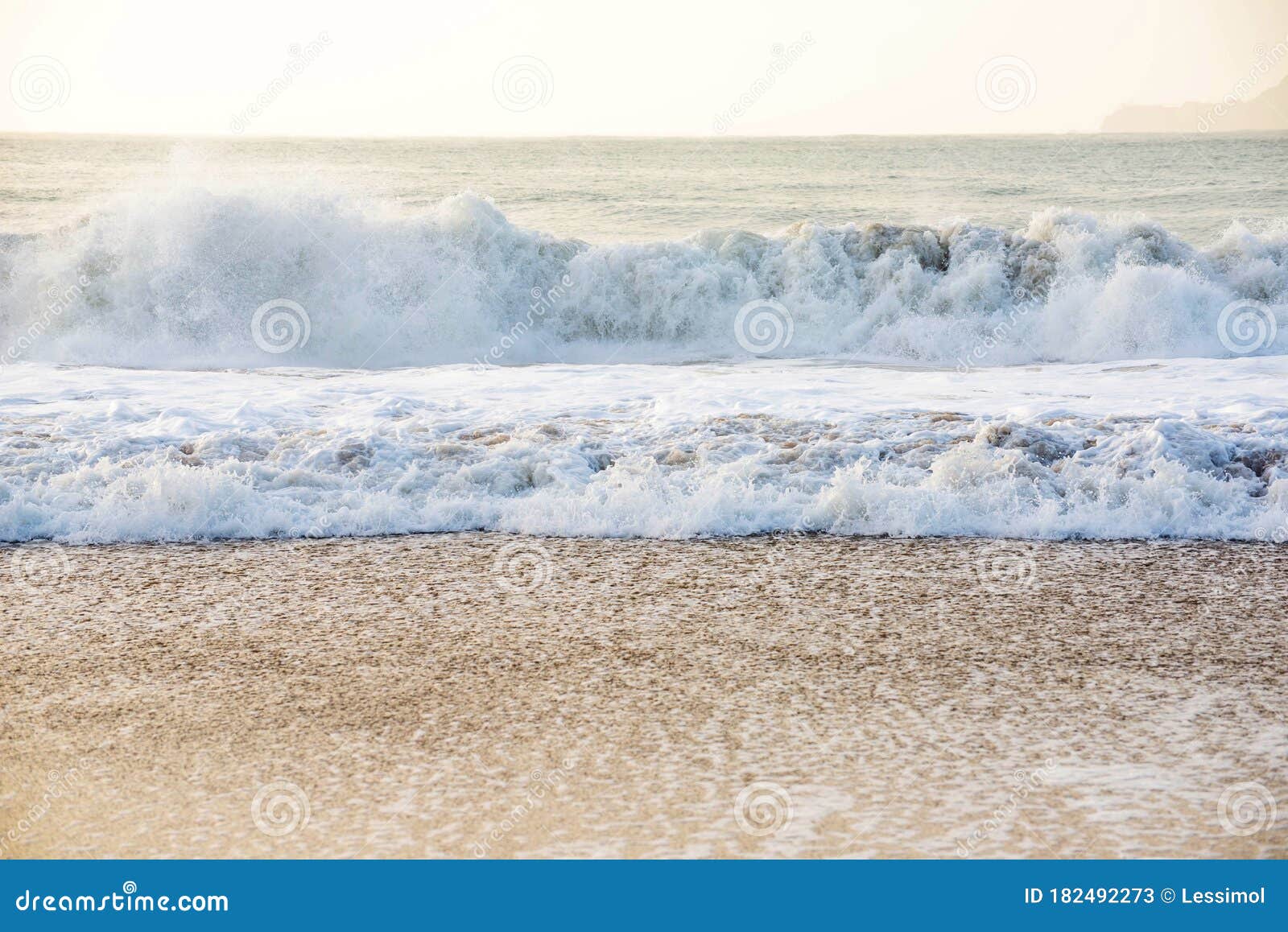 Shore and Wave Splashing. Endless Ocean Landscape Stock Image - Image ...