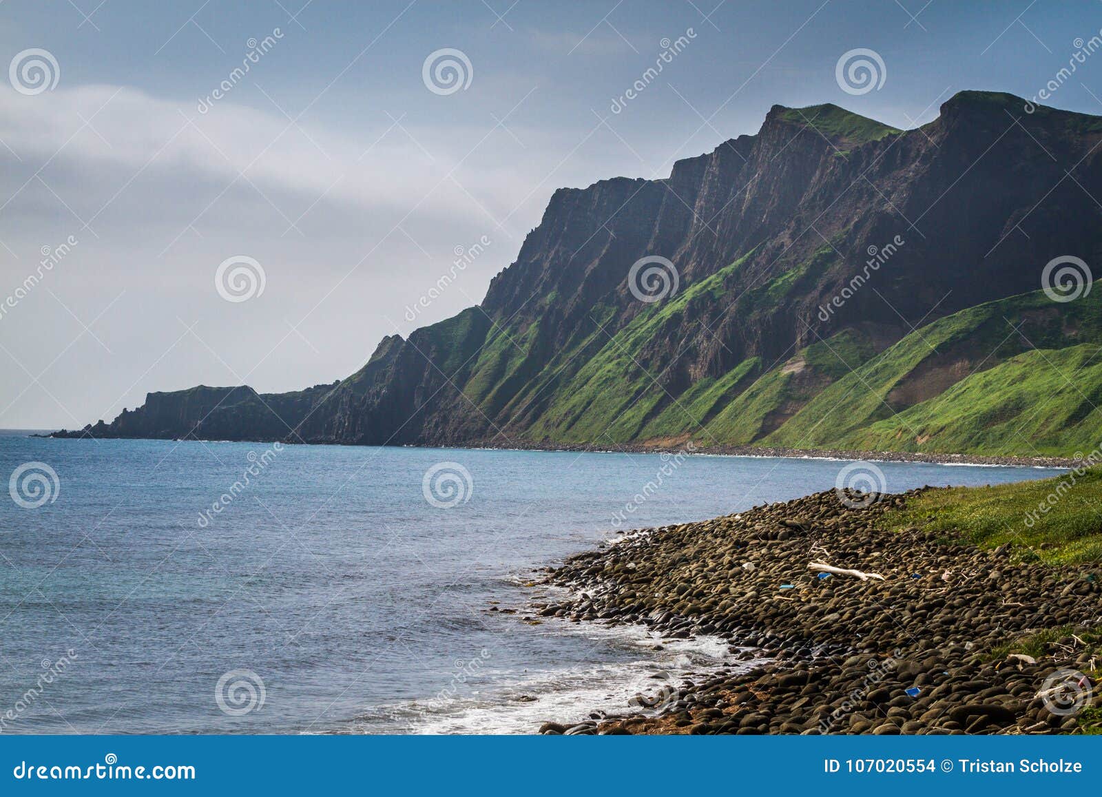 mt. gorota cliffs on rebun island, japan