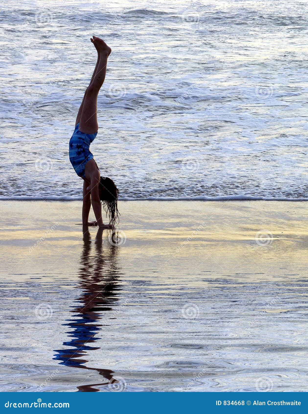 Shoreline Handstand stock photo. Image of vacations, beaches - 834668