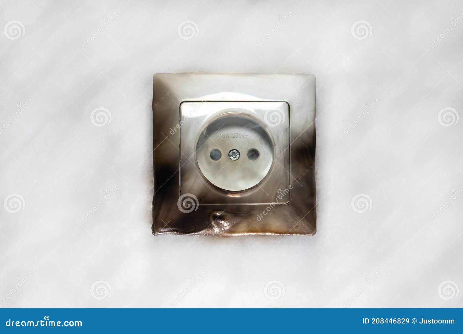 Short Circuit of Electrical Wiring Sparks Molten Wires Selective Focus